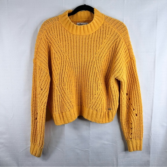 Hollister knitted crew neck oversized cropped sweater fall winter spring holiday - Picture 8 of 8